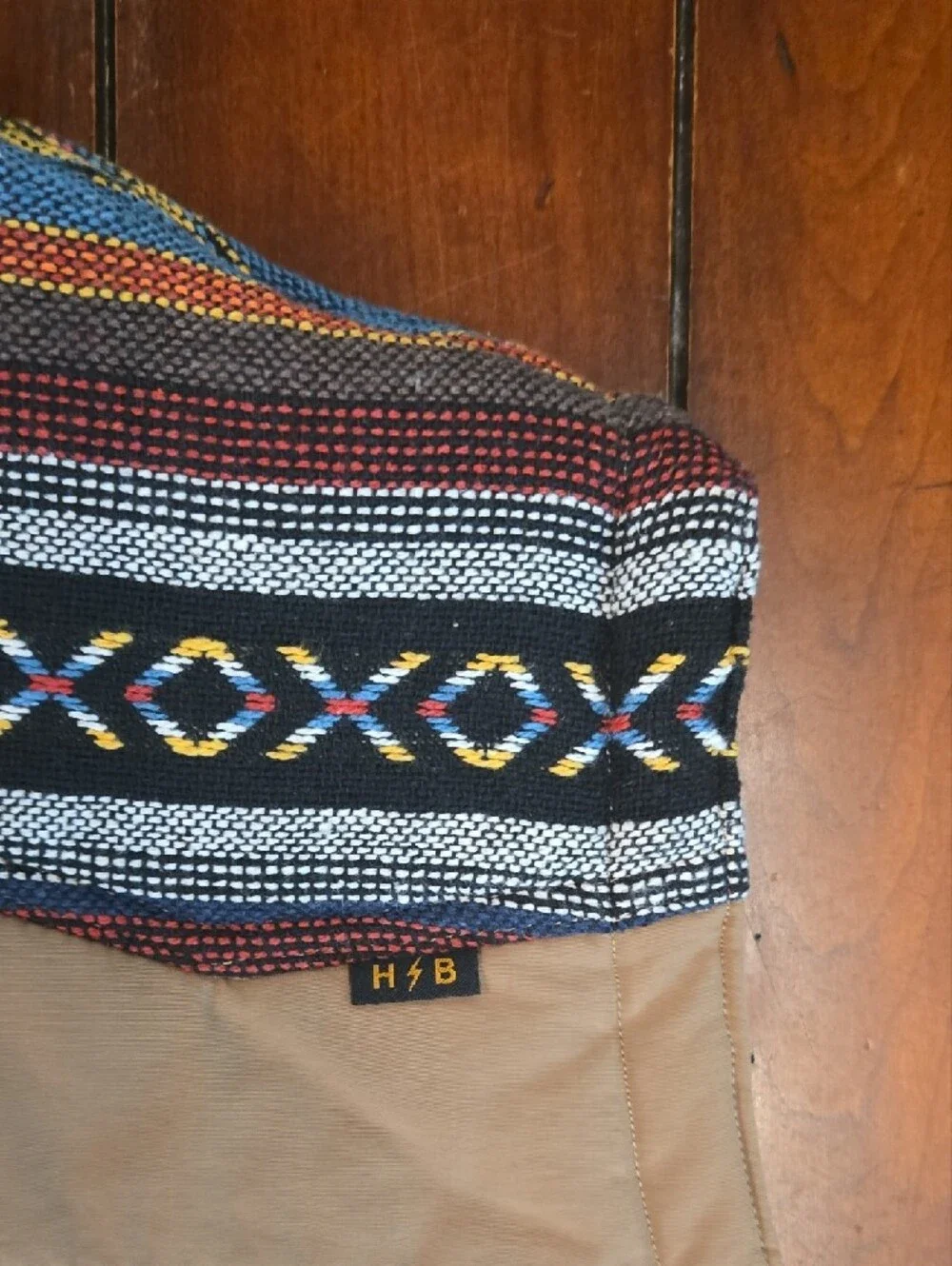 Howler Brothers Tan Vest with Multicolor Patterned Yoke